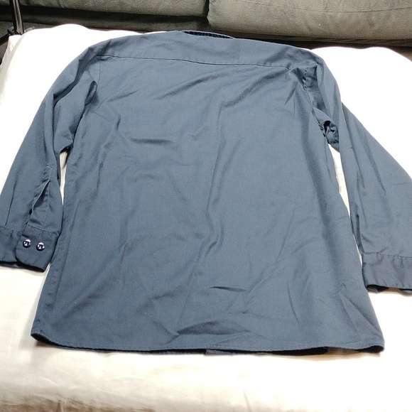Dickies navy blue long sleeve button down shirt size medium - Picture 7 of 10